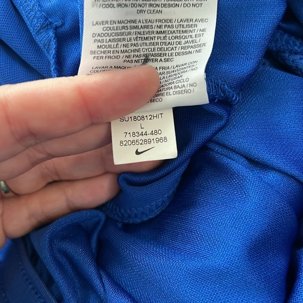 Nike Tonal Pinstripe Basketball Shorts Blue Size Large
